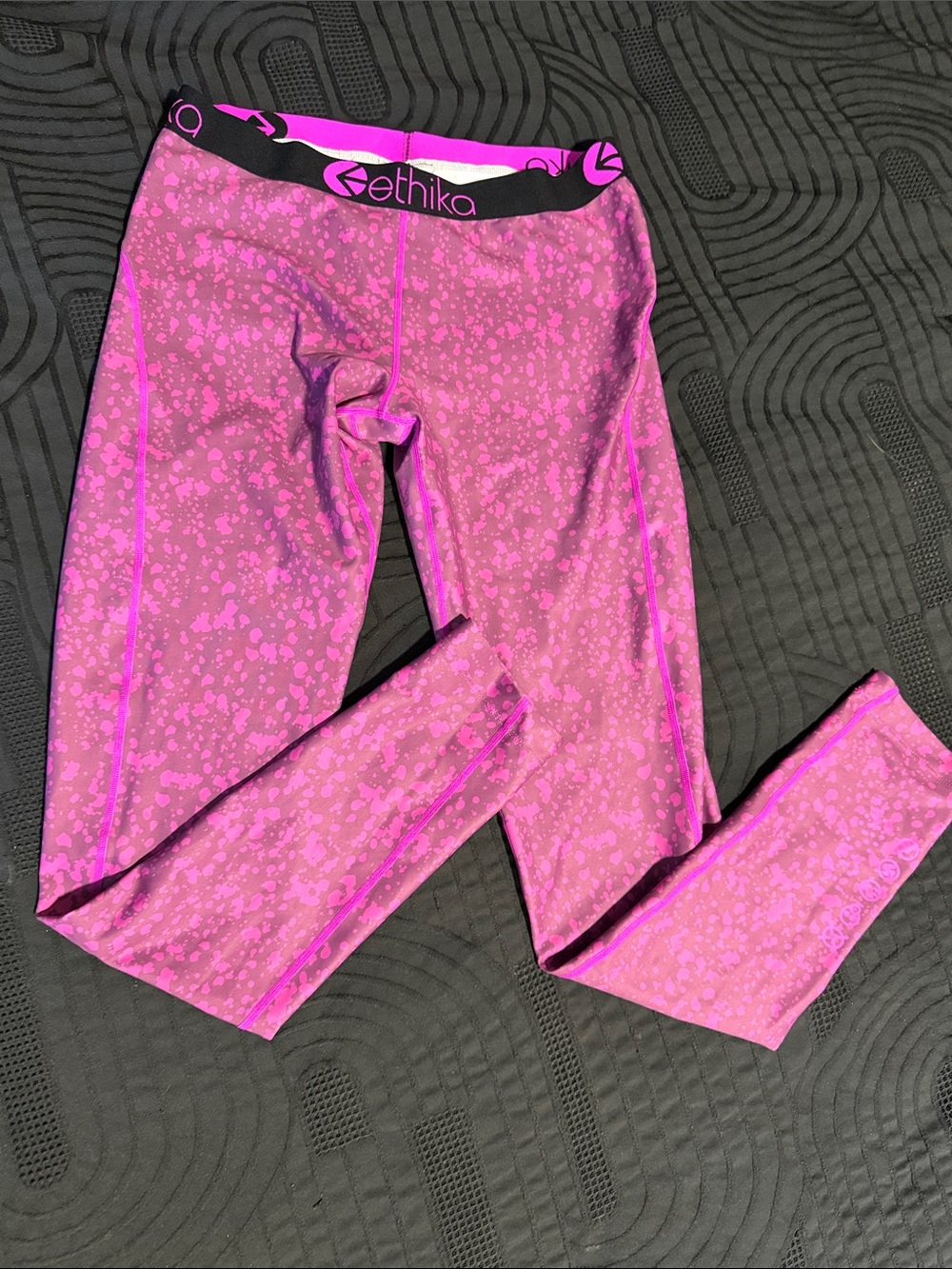 ethika Girls' Pink Magenta Splatter Print Leggings